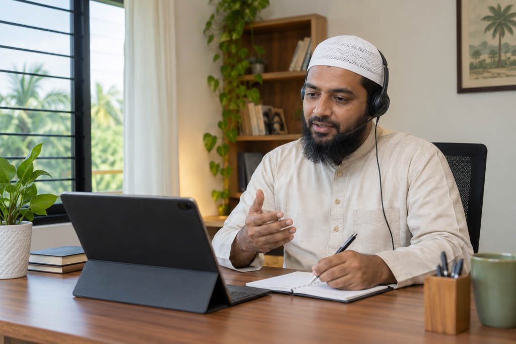 Muslim man providing online Ruqya consultation in Kerala